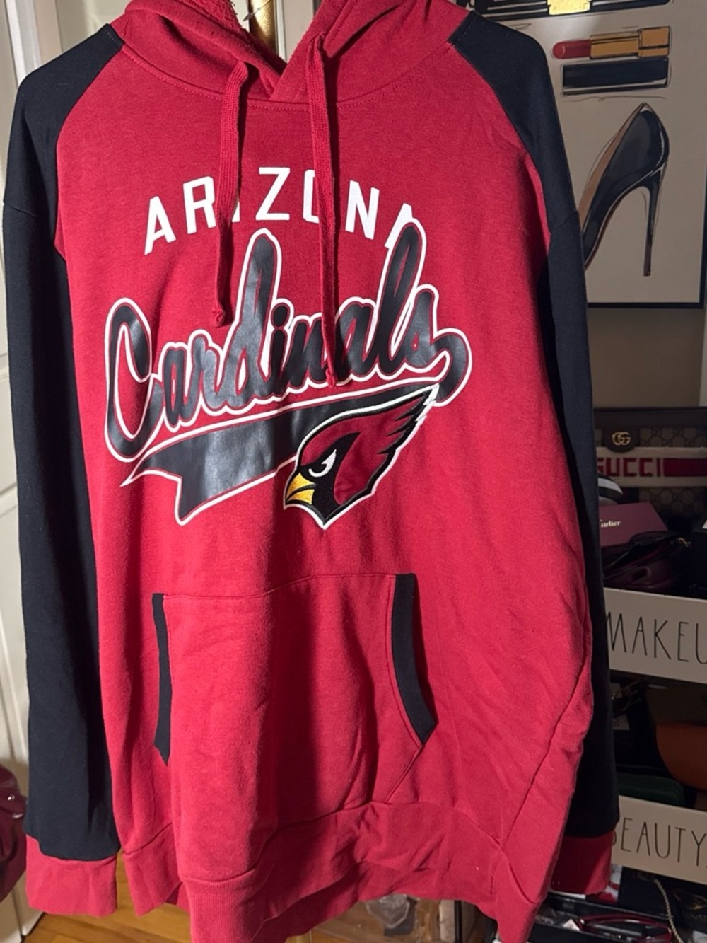 Arizona Cardinals Men's Red and Black Hooded Sweatshirt